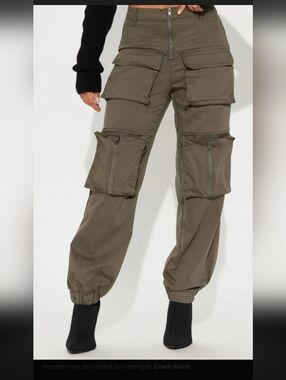 Fashion Nova Dark Green Cargo Pants